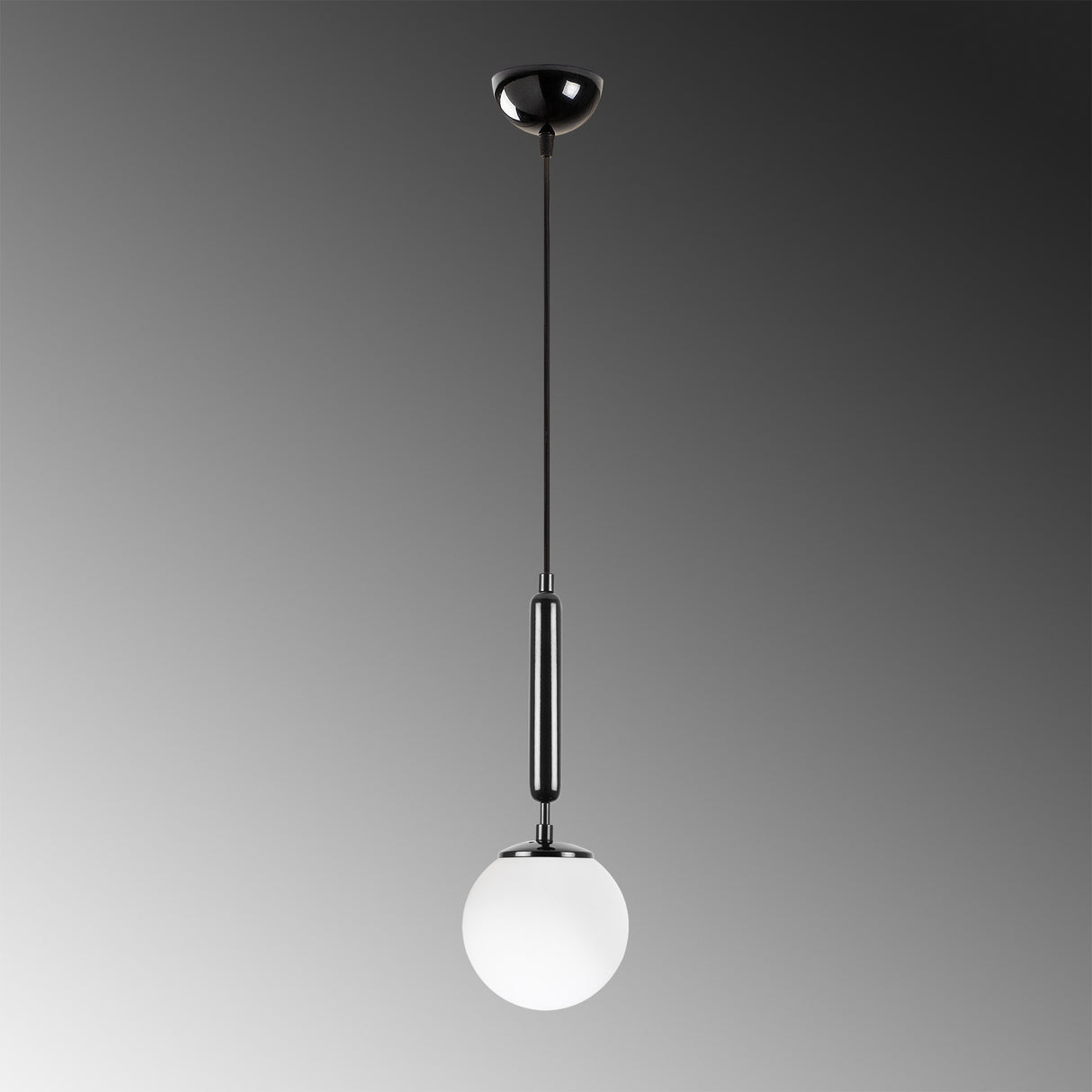 Lustră King - 11450, Negru - Alb, Ø15x139 cm