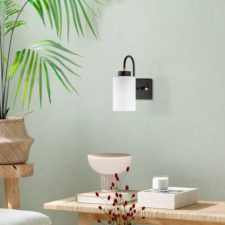 Aplică de perete Duzsuz - 13141, Negru - Alb, Ø10x15 cm