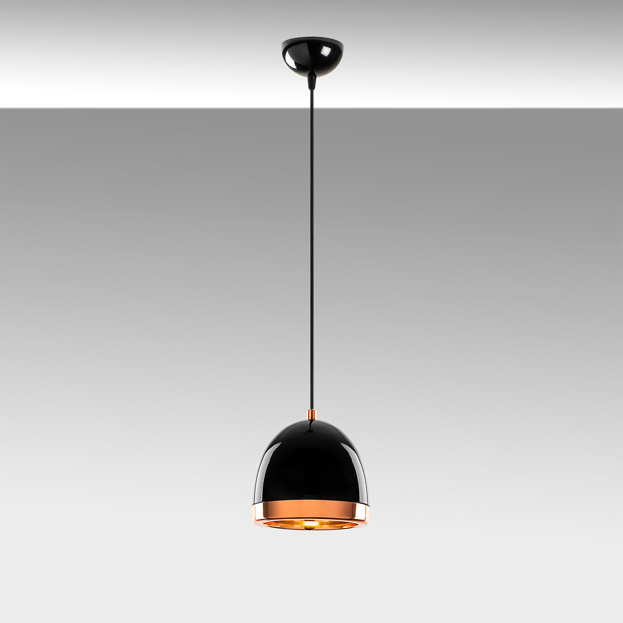 Lustră Mugo - 10635, Negru - Auriu, Ø17x34 cm