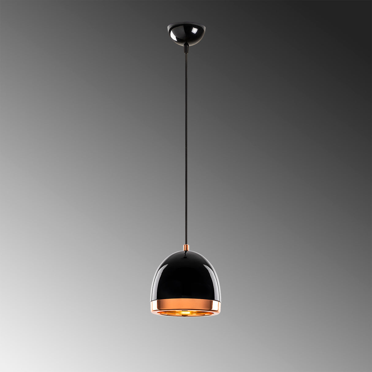 Lustră Mugo - 10635, Negru - Auriu, Ø17x34 cm