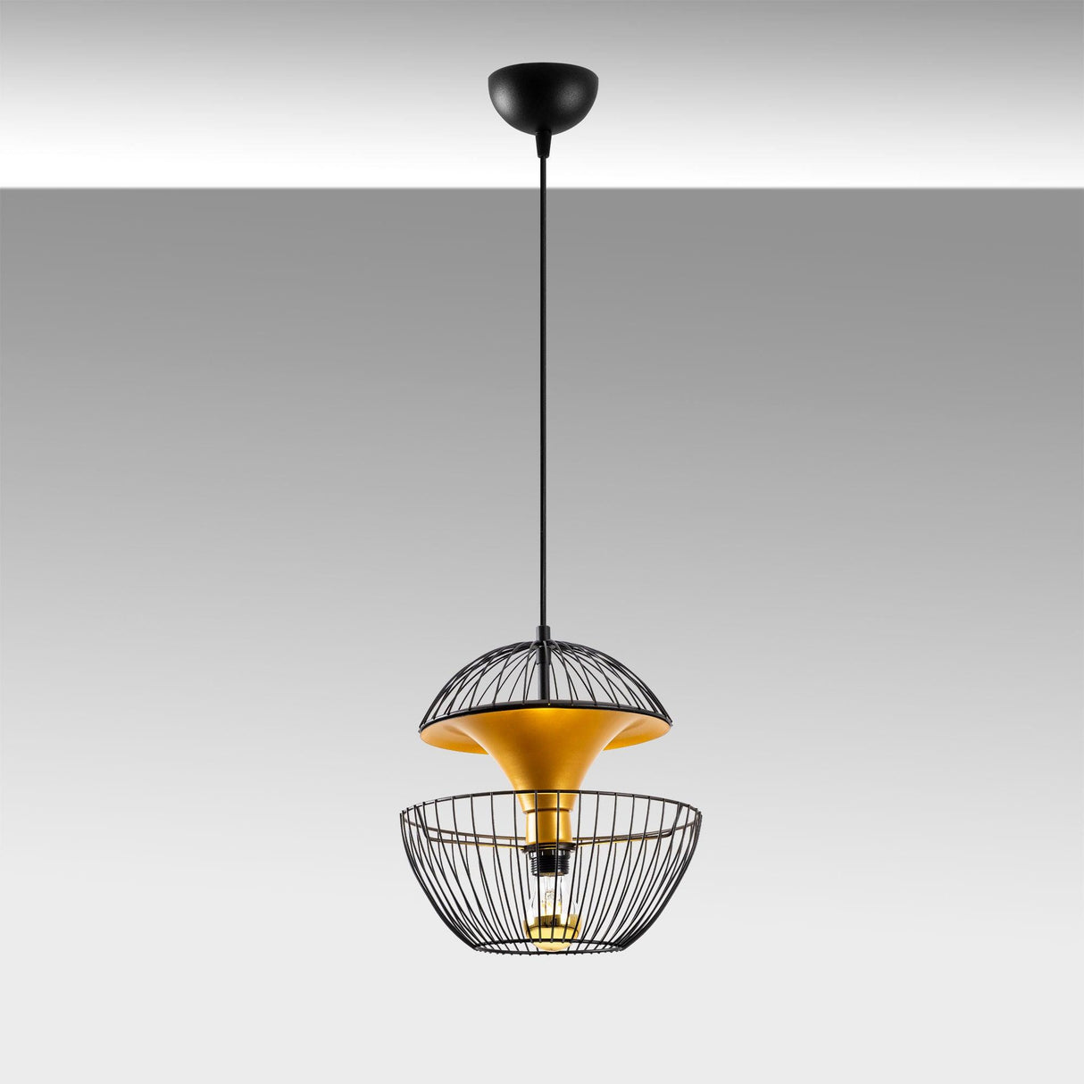 Lustra Telmander Chandelier - Auriu Negru, SKU 942FLG1253