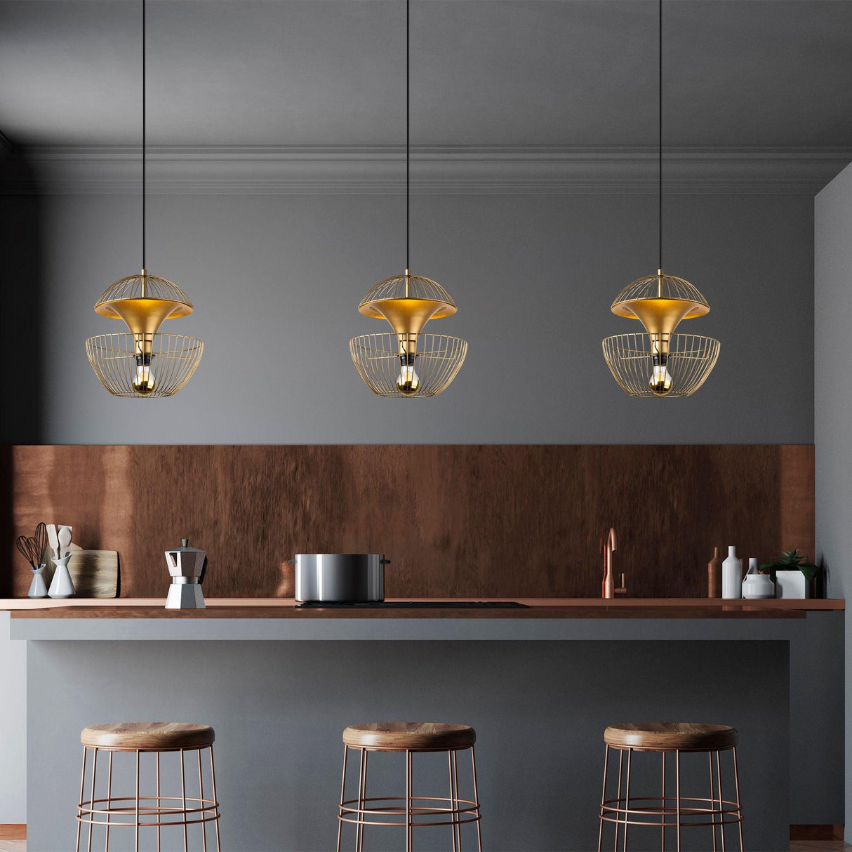 Lustra Telmander Chandelier - Auriu light, SKU 942FLG1253