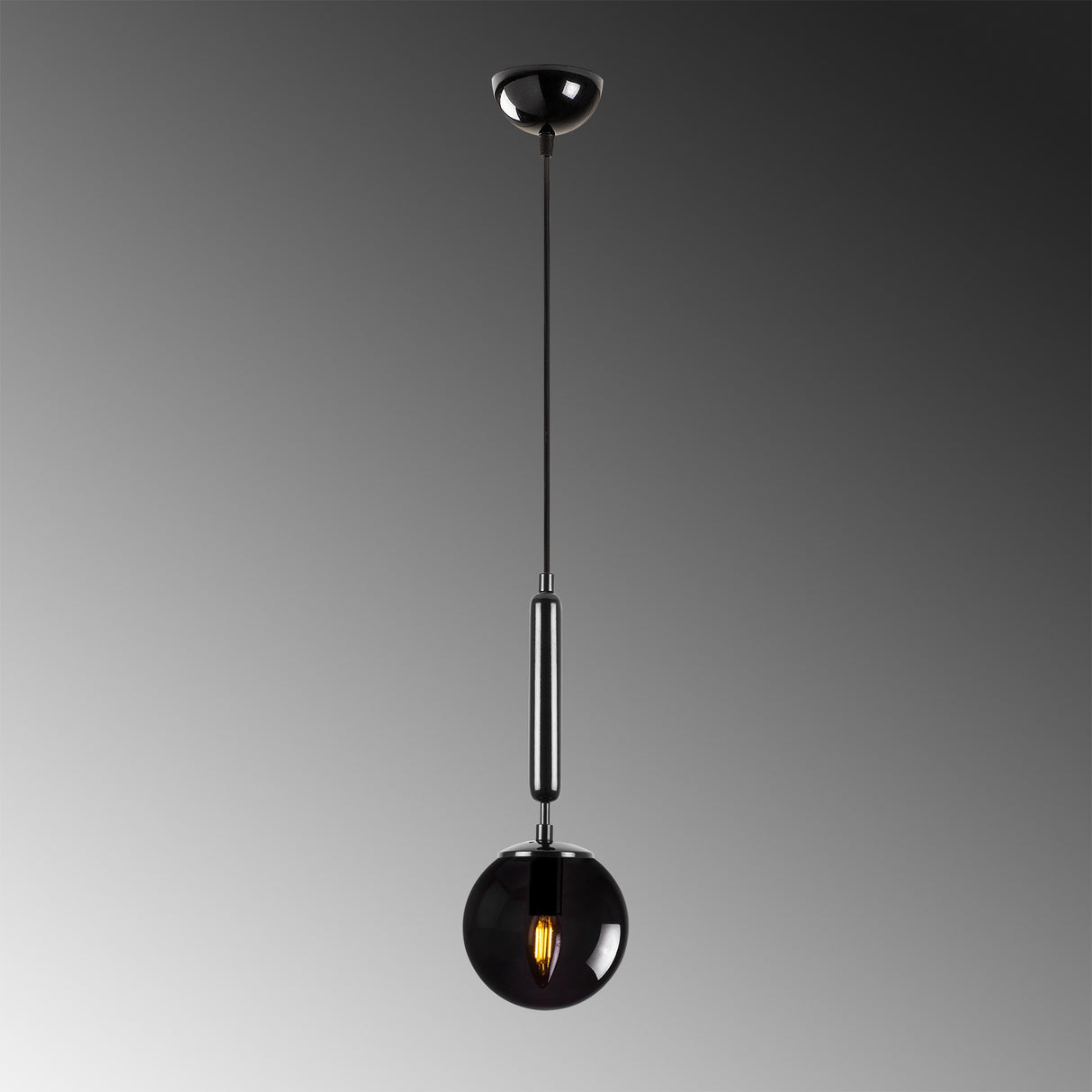 Lustră King - 11451, Negru, Ø15x139 cm