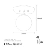 Lustră Well - 11681, Negru - Galben, Ø15x9 cm