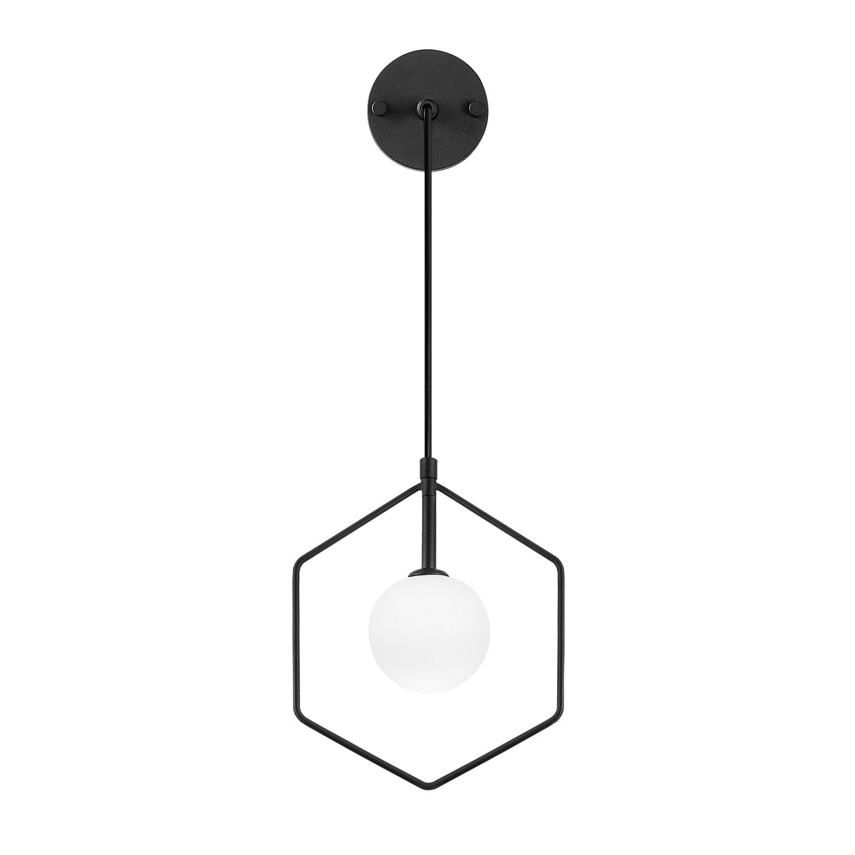 Aplică de perete Geometri - 11105, Negru - Alb, Ø10x33 cm