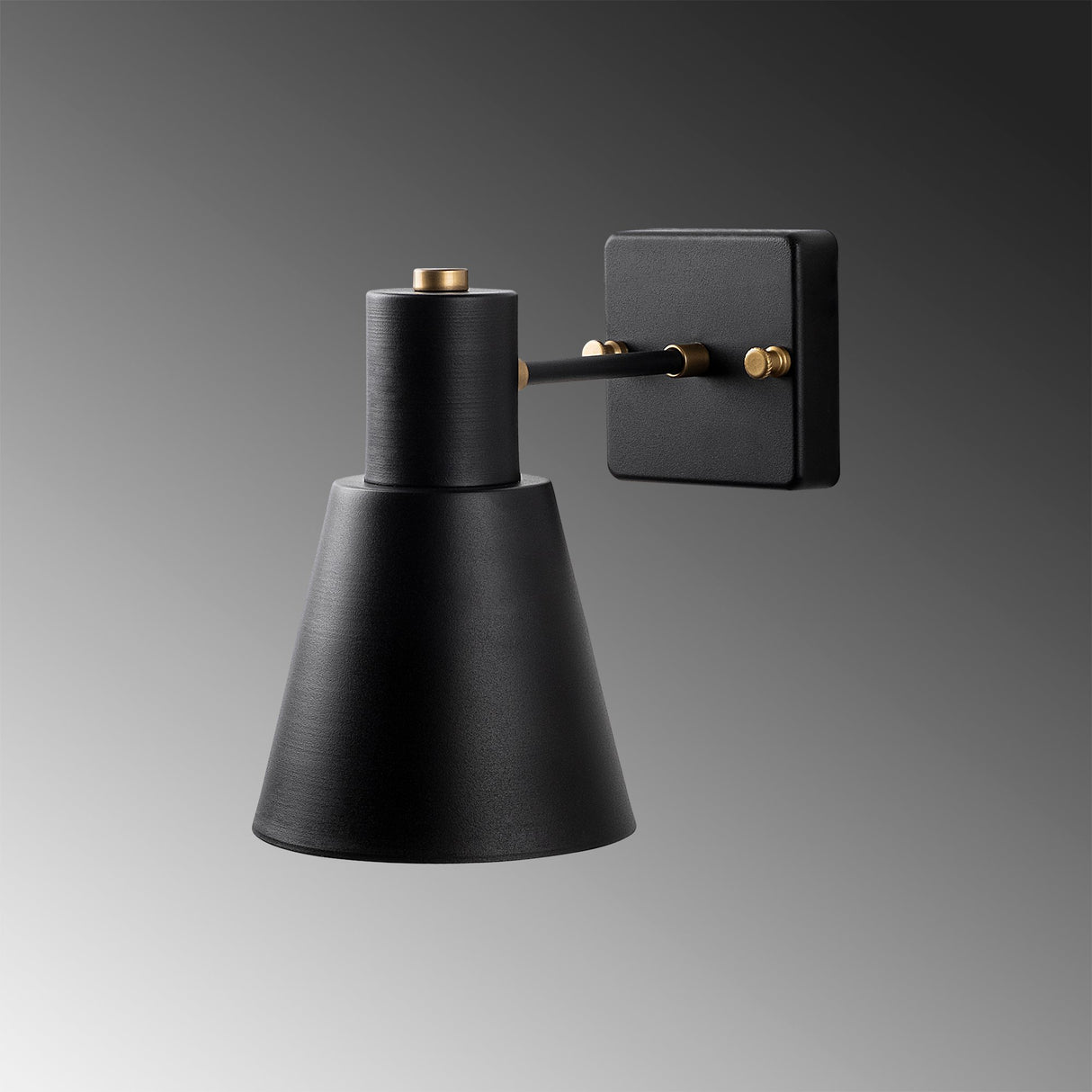 Aplică de perete Funnel - 13090, Negru - Auriu, Ø14x13 cm