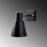 Aplică de perete Funnel - 13090, Negru - Auriu, Ø14x13 cm