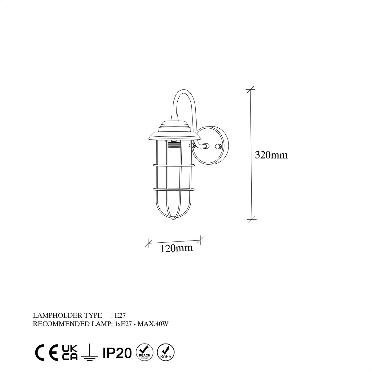 Aplică de perete Mahoni - 13205, Negru - Auriu, Ø10x25 cm, SKU 942FLG2203, imagine 7