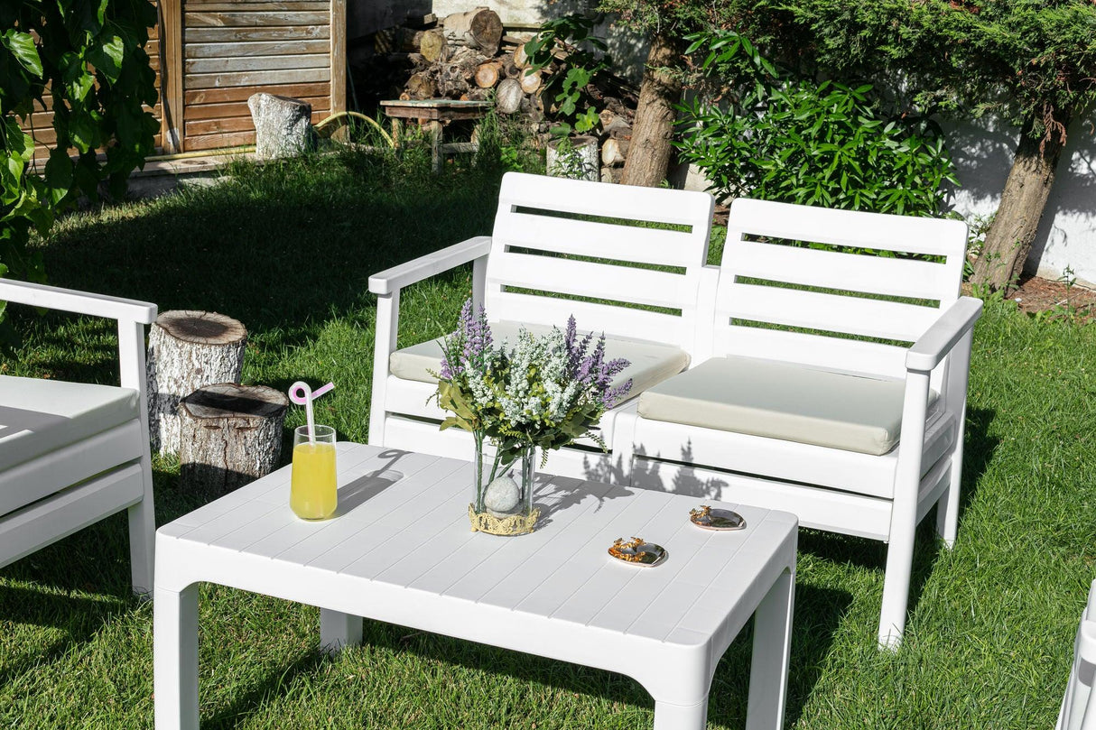 Set de grădină Sofa Set Double, Diverse culori, 125x67x81 cm - Alb | SKU: 947BZG1501 | Set de grădină Sofa Set Double, 125x67x81 cm, varianta Alb, produs pentru amenajarea locuinței, disponibil online în România la CasaMob