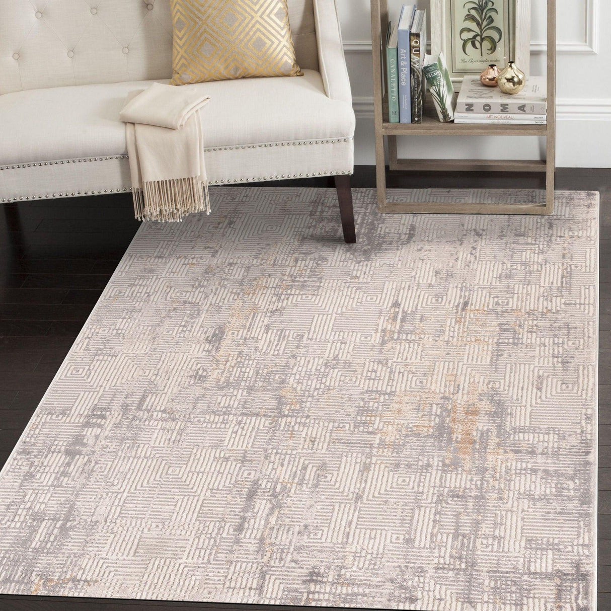 Covor Motto 4481, Diverse culori, Diverse dimensiuni - Gri - Bej - Maro - 80x150x1 cm | SKU: 952CCL1744 | Covor Motto 4481, varianta Gri - Bej - Maro - 80x150x1 cm, produs pentru amenajarea locuinței, disponibil online în România la CasaMob