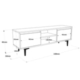 Comodă TV Ar1-Ca, Maro - Antracit, 140x36x48 cm
