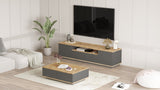 Set mobilă pentru sufragerie FR17-AA, Pin atlantic - Antracit, 180x45x45 cm