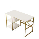 Birou Omega cu 2 rafturi, 120 x 75 x 60 cm - Alb, SKU 956LCS1131