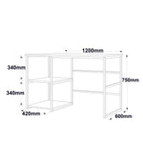 Birou Omega cu 2 rafturi, 120 x 75 x 60 cm - Crem, SKU 956LCS1131