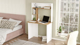 Birou cu Biblioteca Sanaber, 90 x 149 x 52 cm - Alb, SKU 956LCS1135
