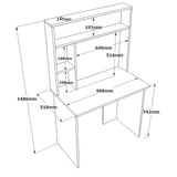 Birou cu Biblioteca Sanaber, 90 x 149 x 52 cm - Alb, SKU 956LCS1135
