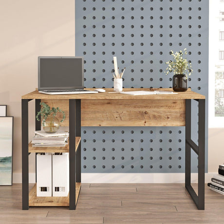 Birou Doina cu rafturile stanga, Stejar, 120 x 75 x 60 cm
