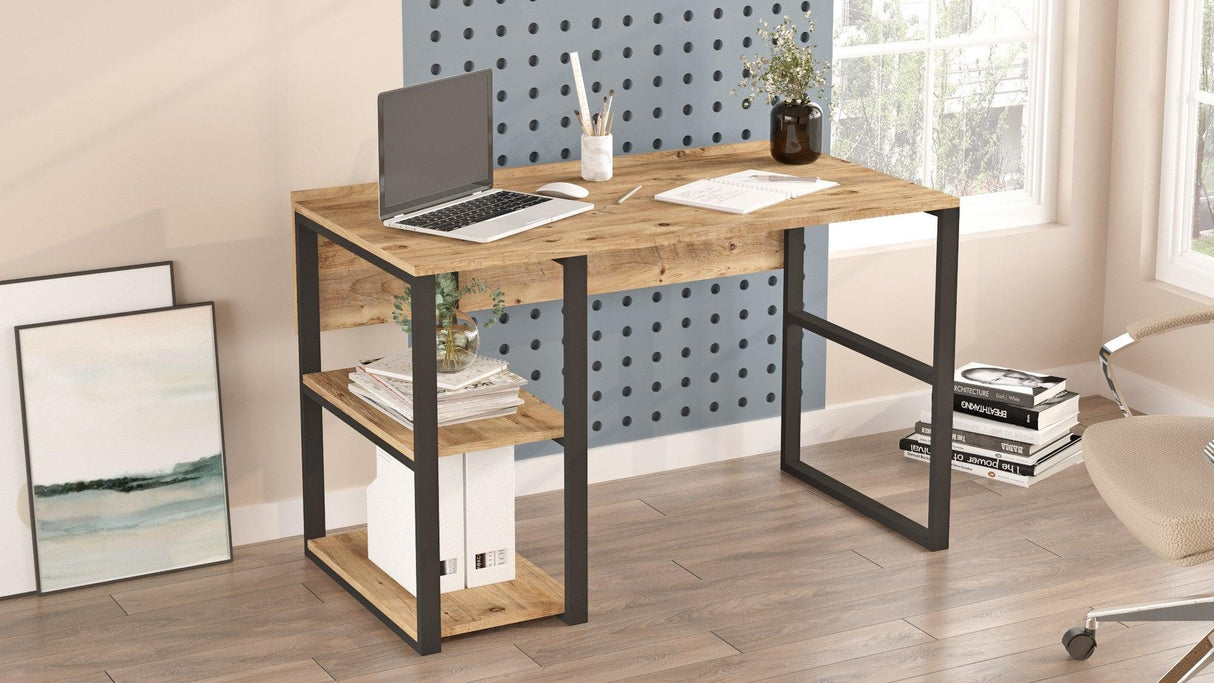 Birou Doina cu rafturile stanga, Stejar, 120 x 75 x 60 cm