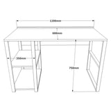 Birou Doina cu rafturile stanga, Stejar, 120 x 75 x 60 cm