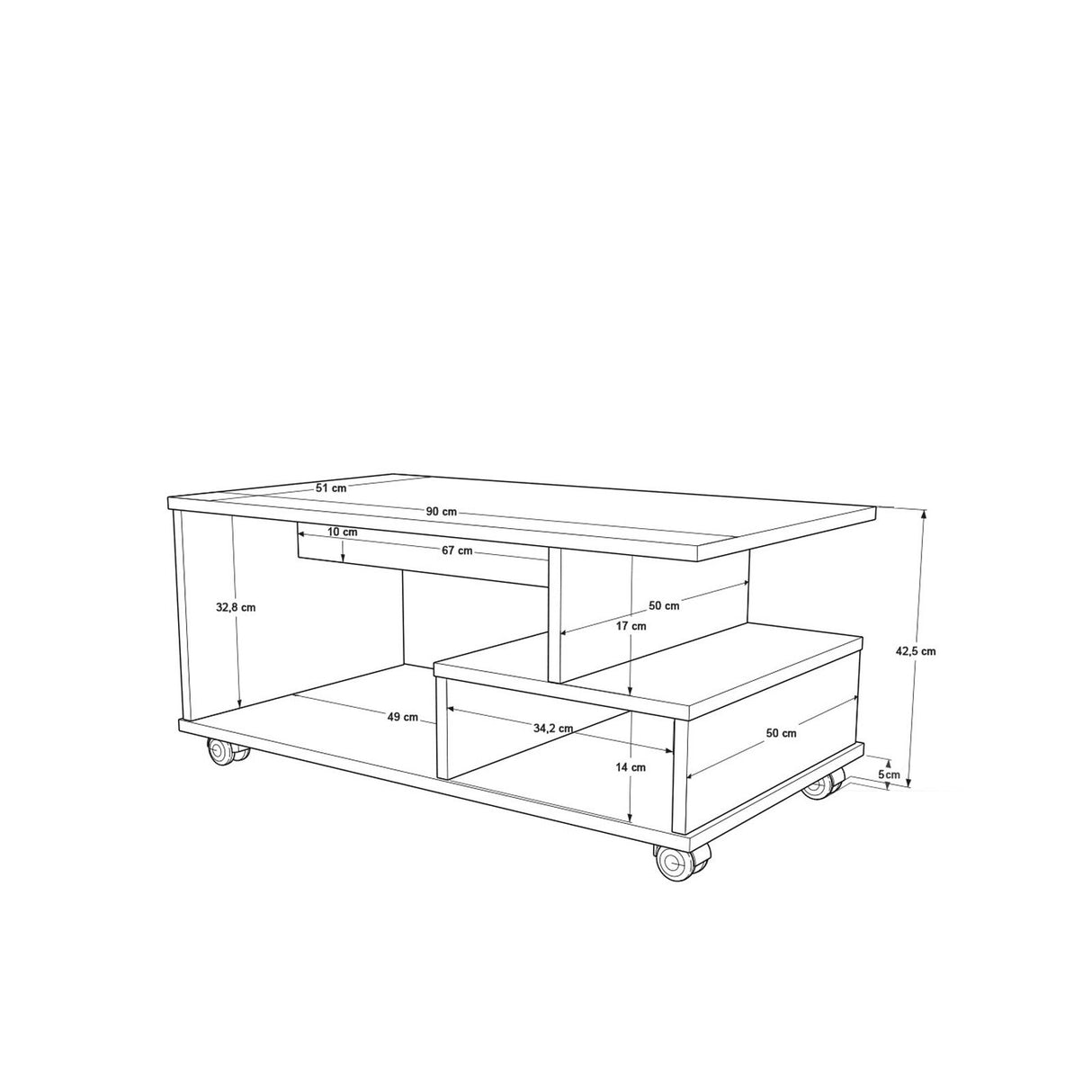 Măsuță de cafea MIN9, Diverse culori, 90x51x43 cm - Măsuță de cafea MIN9, Diverse culori, 90x51x42.5 cm, SKU 956LCS1152, imagine 5