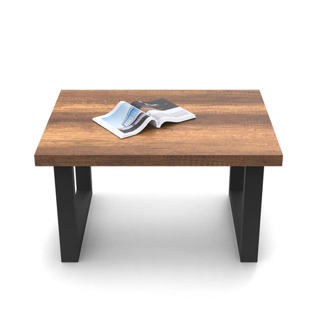 Masuta de cafea Industrial Kane, Nuc,  80 x 43 x 60 cm