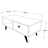 Măsuță de cafea Vl7-232, Alb, 96x45x39 cm