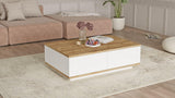 Masuta de cafea Vario Stil Venetia, Alb -  Stejar, 90 x 29 x 60 cm