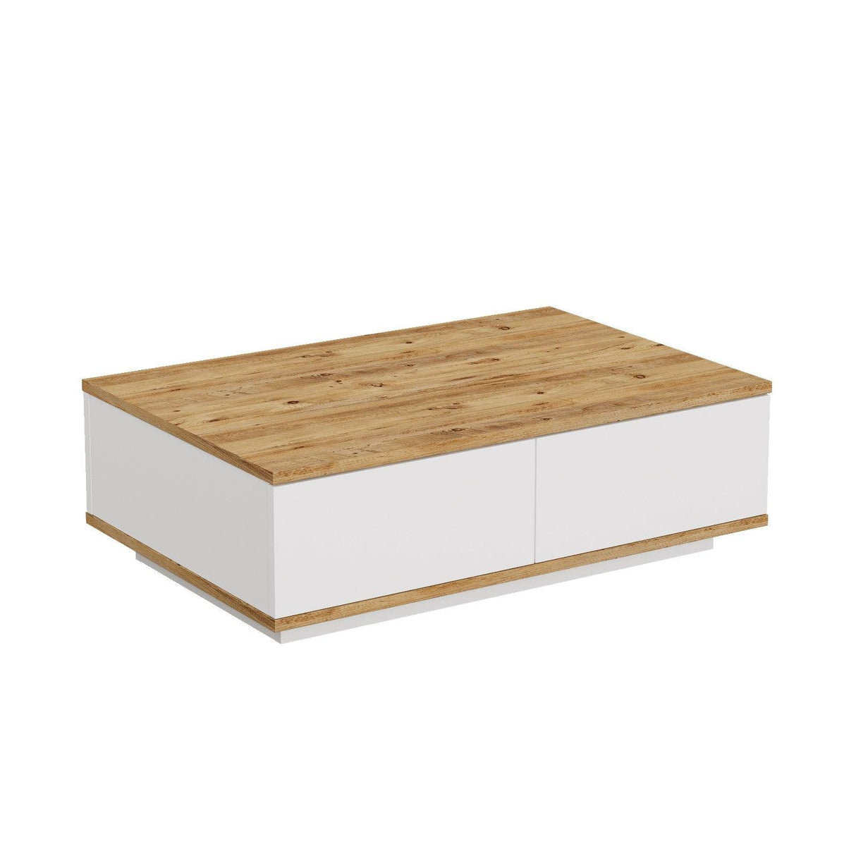 Masuta de cafea Vario Stil Venetia, Alb -  Stejar, 90 x 29 x 60 cm