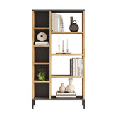 Biblioteca Silahtar cu 9 rafturi, 72 x 134 x 26 cm - Stejar, SKU 956LCS1405