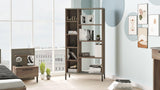 Biblioteca Silahtar cu 9 rafturi, 72 x 134 x 26 cm - Maro, SKU 956LCS1405