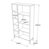 Biblioteca Silahtar cu 9 rafturi, 72 x 134 x 26 cm - Maro, SKU 956LCS1405