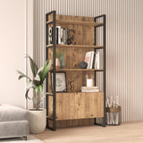 Biblioteca Kosem Sultan cadru metal, Stejar, 90 x 180 x 34 cm