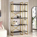 Biblioteca Dudu Lux,  88 x 175 x 30 cm - Negru, SKU 956LCS1423