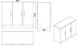 Dulap Multifunctional Varion cu 3 usi, Nuc - Stejar, 90 x 39 x 74 cm - Nuc, SKU 956LCS1501