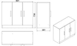 Dulap Multifunctional Varion cu 3 usi, Nuc - Stejar, 90 x 39 x 74 cm - Stejar, SKU 956LCS1501