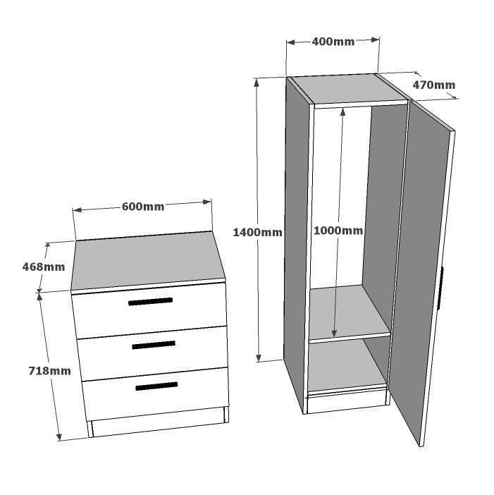 Dulap Haine pentru Casa Frame A Oligo cu Oglinda si 3 sertare, Alb - Gri  - Nuc (diverse dimensiuni) - Alb, SKU 956LCS1521