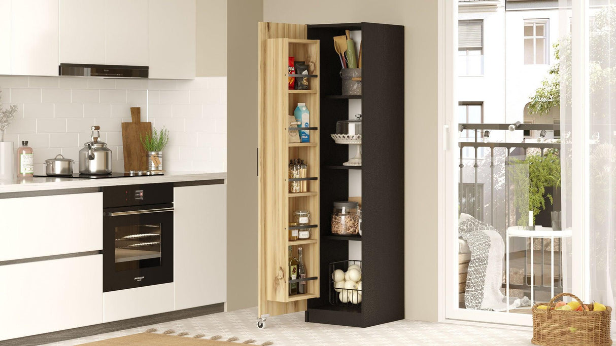 Dulap Bucatarie Elegant Gaus pentru Snackuri si Legume , Usa cu Rafturi, 41.7x44.3x176.4 cm - Natur, SKU 956LCS1553