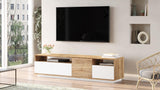Comoda TV Zirvana 4 Compartimente si Rafturi, 180 x 45 x 45 cm - Alb, SKU 956LCS1605