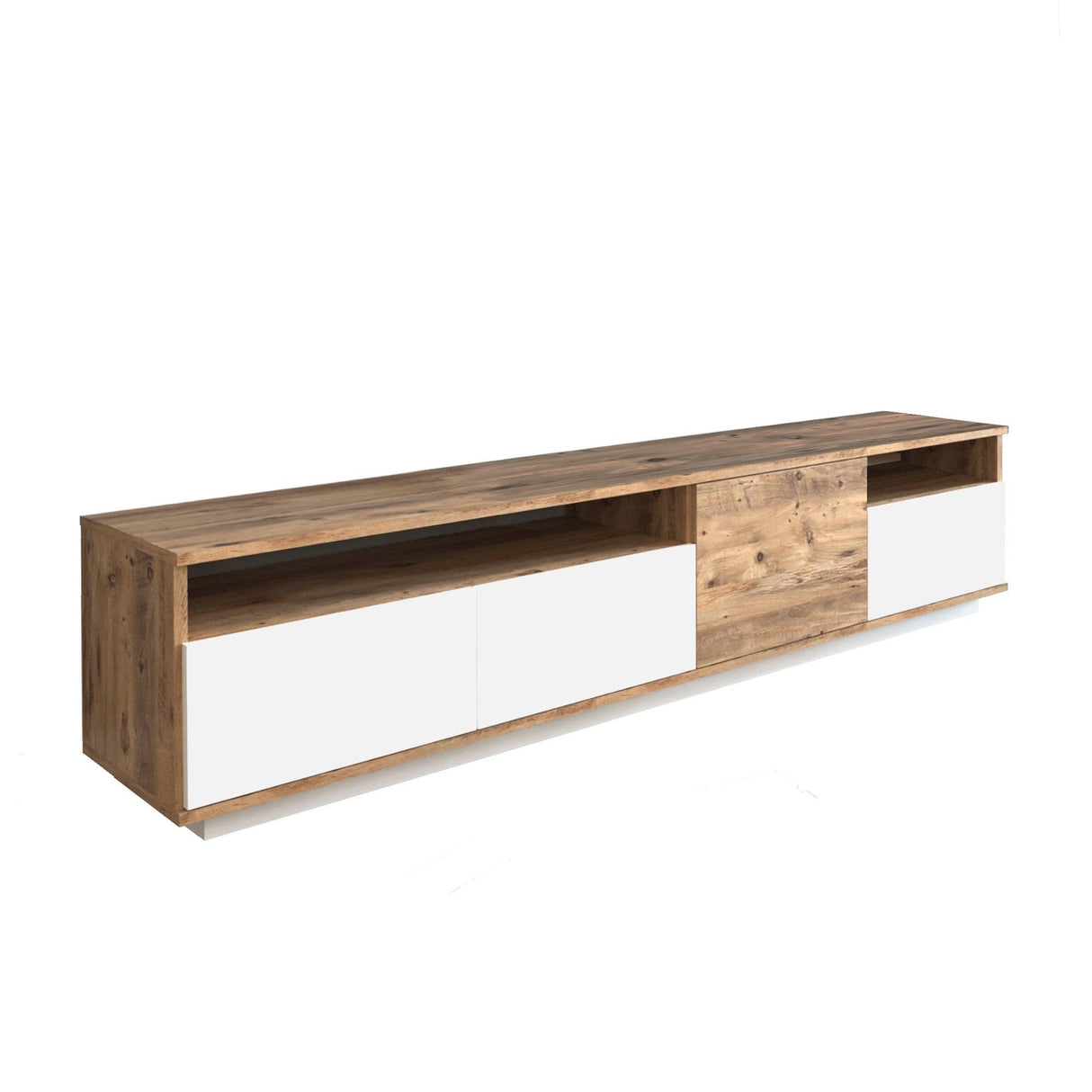 Comoda TV Zirvana 4 Compartimente si Rafturi, 180 x 45 x 45 cm - Alb, SKU 956LCS1605