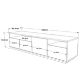 Comoda TV Zirvana 4 Compartimente si Rafturi, 180 x 45 x 45 cm - Alb, SKU 956LCS1605