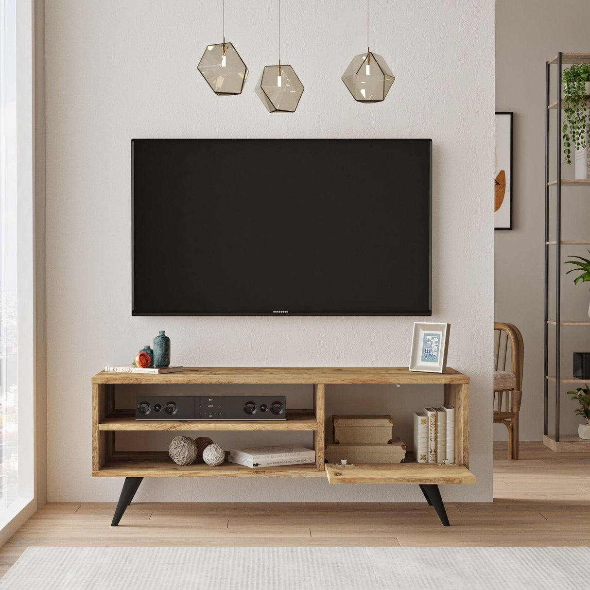 Comoda TV Levo,  110x44x40 cm - Stejar, SKU 956LCS1646