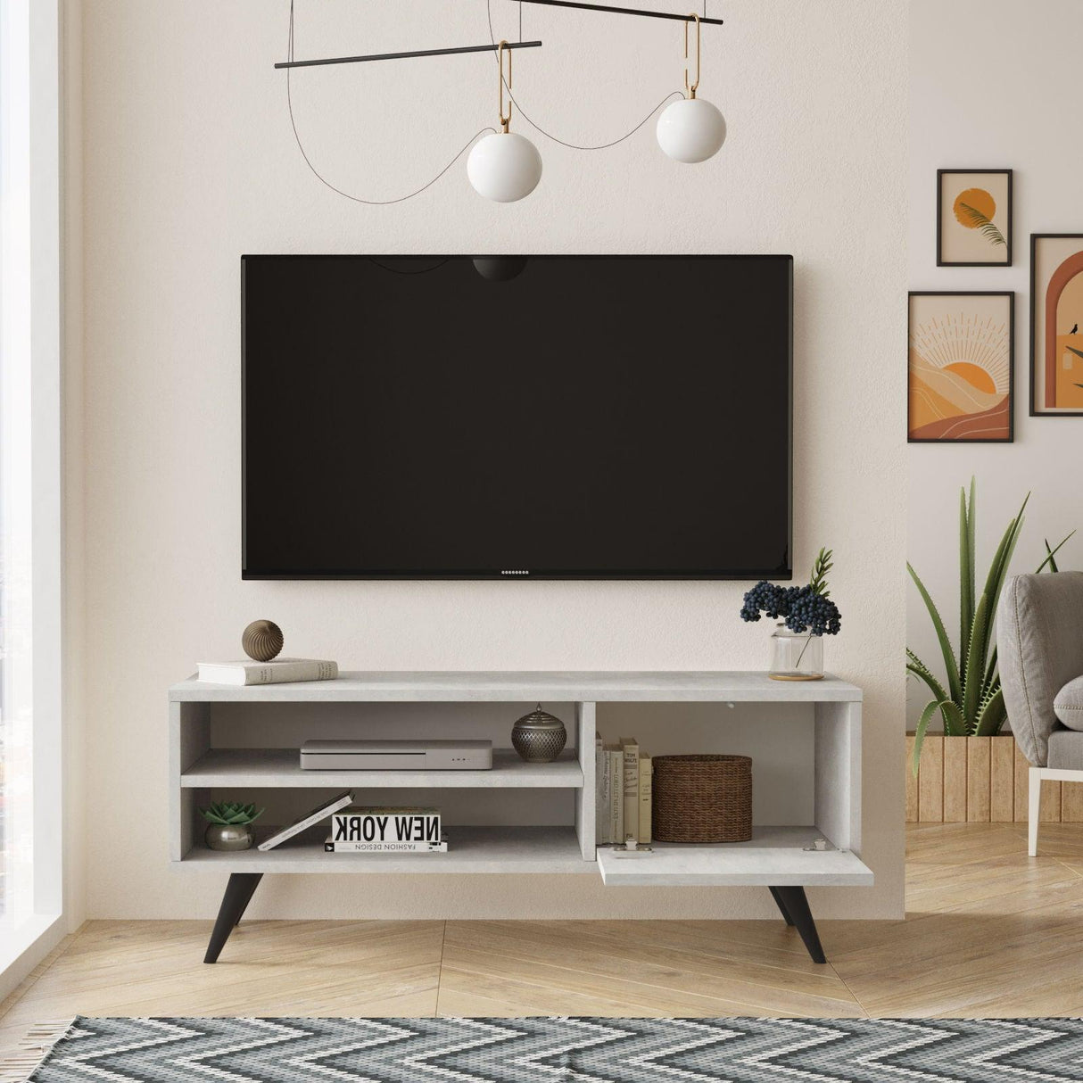 Comoda TV Levo,  110x44x40 cm - Gri, SKU 956LCS1646