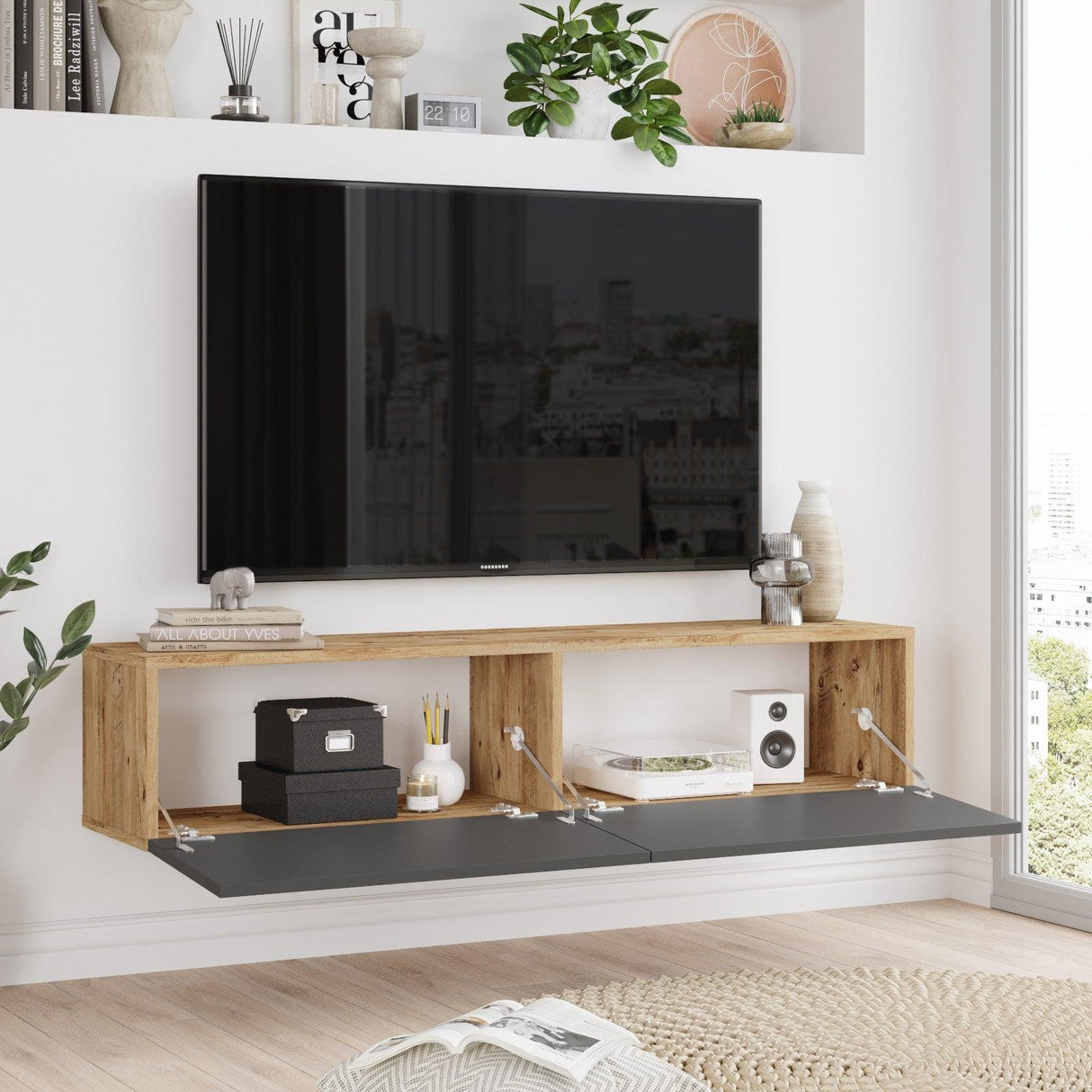 COMODA TV ST1 - GW, Stejar, 140x29x32 cm