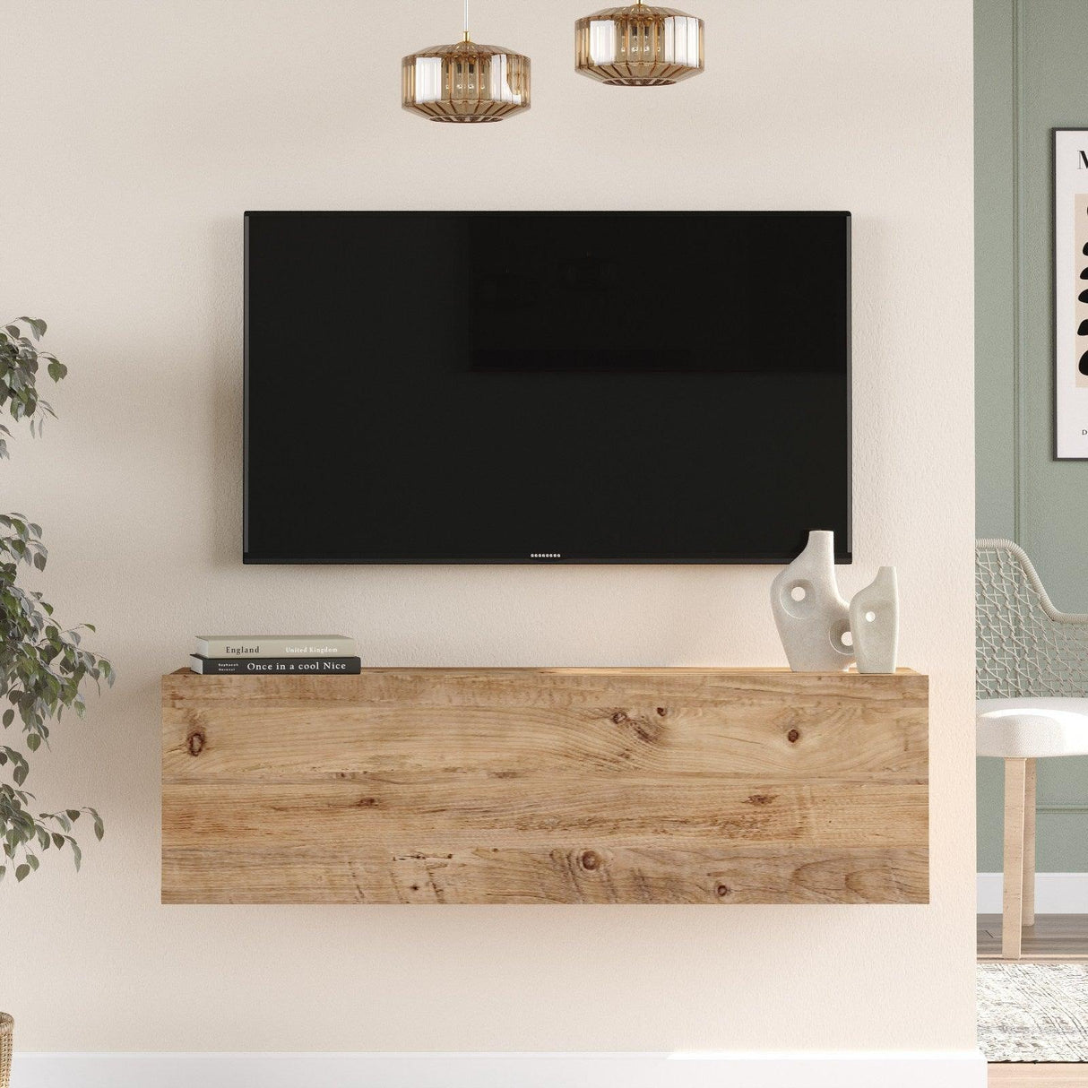 COMODA TV WL10-A, Stejar, 100x31.6x29.1 cm