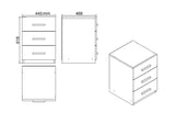 Set de mobilier de birou Hurchis, Alb - Nuc - Stejar, 3 Piese, Birou - Rollbox - Masuta - Alb, SKU 956LCS2104