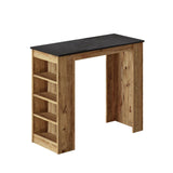 Masa Bucatarie Bar multifunctionala Wallo, Gri - Stejar - Alb - Negru, 120 x 102 x 52 cm - Negru, SKU 956LCS2201