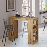 Masa Bucatarie Bar multifunctionala Wallo, Gri - Stejar - Alb - Negru, 120 x 102 x 52 cm - Stejar, SKU 956LCS2201