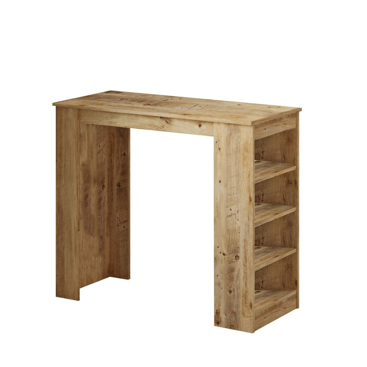 Masa Bucatarie Bar multifunctionala Wallo, Gri - Stejar - Alb - Negru, 120 x 102 x 52 cm - Stejar, SKU 956LCS2201