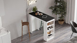 Masa Bucatarie Bar multifunctionala Wallo, Gri - Stejar - Alb - Negru, 120 x 102 x 52 cm - Multicolor, SKU 956LCS2201