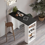 Masa Bucatarie Bar multifunctionala Wallo, Gri - Stejar - Alb - Negru, 120 x 102 x 52 cm - Multicolor, SKU 956LCS2201